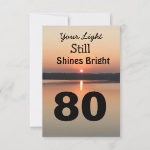 Carte 80e anniversaire Votre lumière brille un coucher d