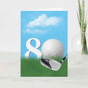 Carte 80ème Anniversaire Golf Ball In Grass