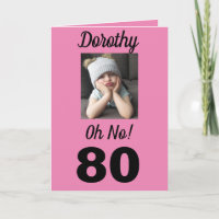 80ème Oh Non ! Anniversaire Funny Grumpy Girl Card