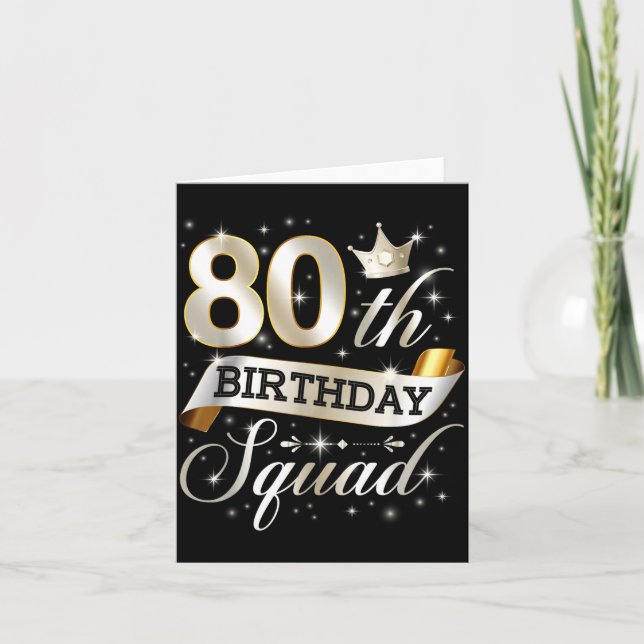 Carte 80th Birthday Squad 80th Birthday Party 80 Year Ol (Devant)