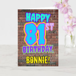 Carte 81e anniversaire - Amusant, Graffiti urbain inspir
