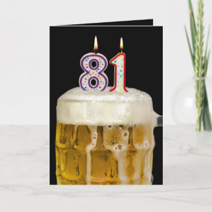 Carte 81e anniversaire Bière en noir