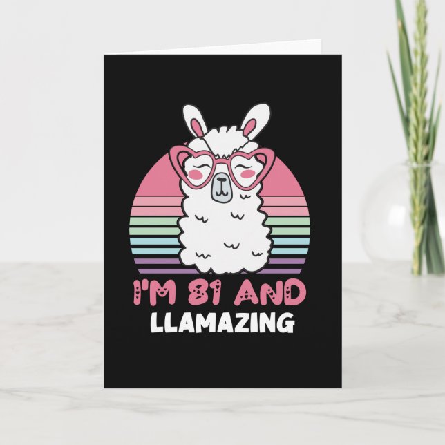Carte 81e anniversaire Llamazing Llama 81 ans Anniversai (Devant)