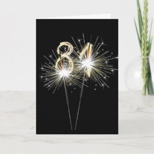 Carte 81e anniversaire Sparklers en noir