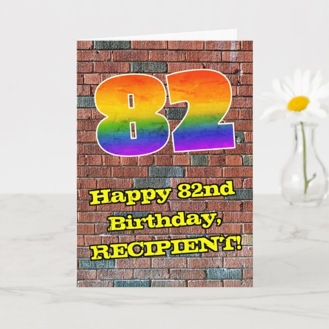 Carte 82e anniversaire : Arc en ciel inspiré par les gra (Petite plante)