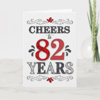 82e anniversaire Cheers en Motif noir blanc rouge