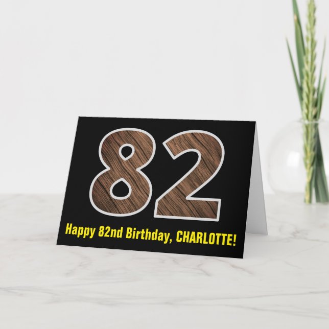 Carte 82e anniversaire : Nom + Faux Motif de grains de b (Devant)