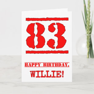 Carte 83e anniversaire : Amusant, Timbre en caoutchouc r