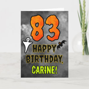 Carte 83e anniversaire : Eerie Halloween Thème + Nom per