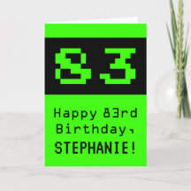 83e anniversaire : Nerdy / Geeky Style "83" et nom