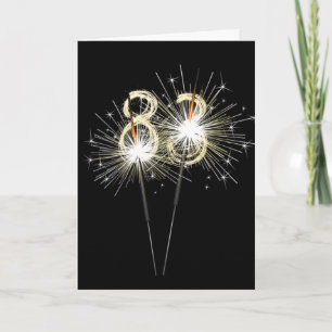Carte 83e anniversaire Sparklers en noir
