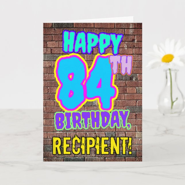Carte 84e anniversaire - Amusant, Graffiti urbain inspir (Petite plante)