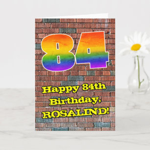 Carte 84e anniversaire : Arc en ciel inspiré par les gra