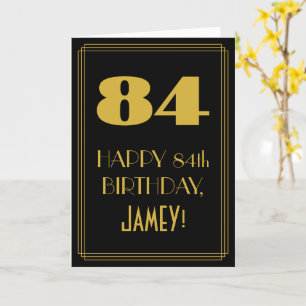 Carte 84e anniversaire ~ Art Déco Inspiré Look "84" & No