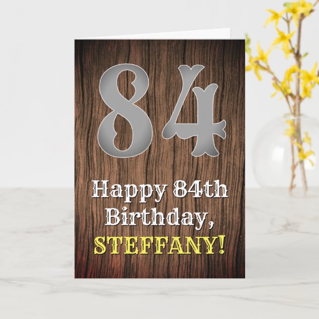 Carte 84e anniversaire : Pays inspiré par l'Ouest Look,  (Fleur jaune)