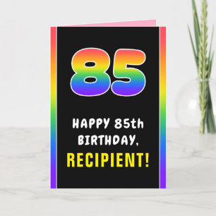 Carte 85e anniversaire : Arc-en-ciel coloré # 85, Nom pe