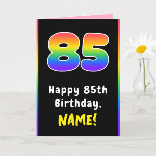 Carte 85e anniversaire : Arc-en-ciel coloré # 85, Nom pe