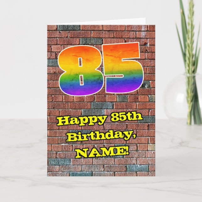Carte 85e anniversaire : Arc en ciel inspiré par les gra (Devant)