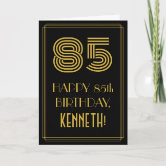 Carte 85e anniversaire : Art Déco Inspiré Look "85" & No