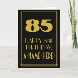 Carte 85e anniversaire ~ Art Déco Inspiré Look "85" & No