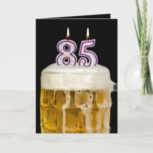 Carte 85e anniversaire Bière en noir