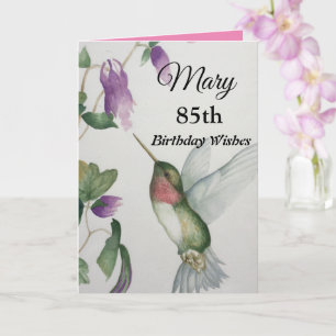 Carte 85e anniversaire Elegant Hummingbird Greeting Card