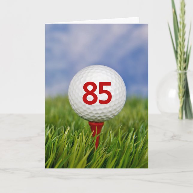 Carte 85e anniversaire Golf Ball on Red Tee (Devant)