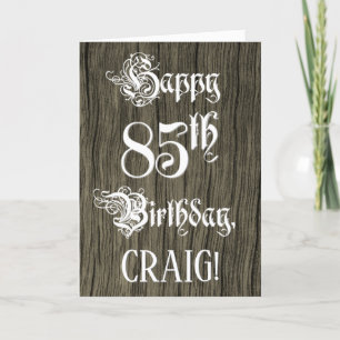 Carte 85e anniversaire : Texte élégant et fantaisiste; F