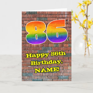 Carte 86e anniversaire : Arc en ciel inspiré par les gra