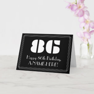 Carte 86e anniversaire : Art Déco Inspiré Look "86" & No