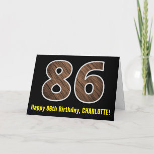 Carte 86e anniversaire : Nom + Faux Motif de grains de b