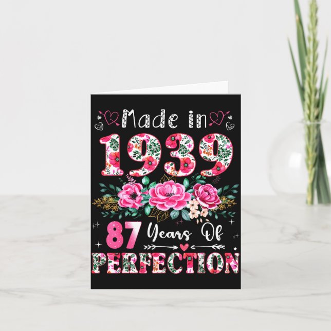 Carte 87 Year Old Made In 19&#  Floral 87th Birthday Wo (Devant)