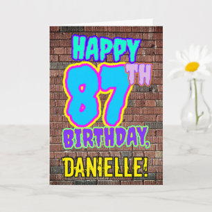 Carte 87e anniversaire - Amusant, Graffiti urbain inspir