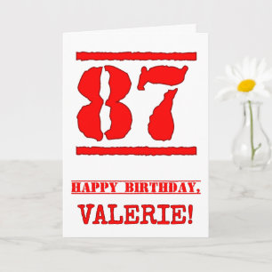 Carte 87e anniversaire : Amusant, Timbre en caoutchouc r