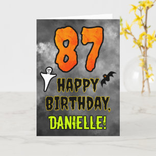 Carte 87e anniversaire : Eerie Halloween Thème + Nom per