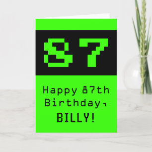 Carte 87e anniversaire : Nerdy / Geeky Style "87" et nom