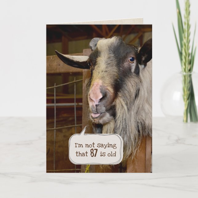 Carte 87e anniversaire Vielle chèvre (Devant)
