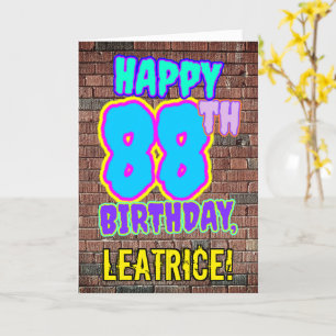 Carte 88e anniversaire - Amusant, Graffiti urbain inspir