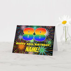 Carte 88e anniversaire : Feu d'artifice festif amusant e