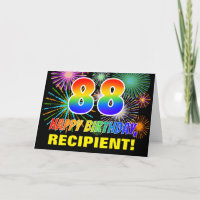 88e anniversaire : Gras, Amusants, Feu d'artifice,