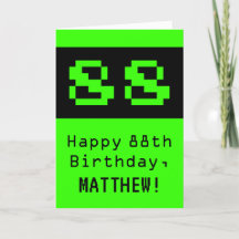 88e anniversaire : Nerdy / Geeky Style "88" et nom