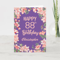 88e anniversaire Peach rose violet aquarelle Flora