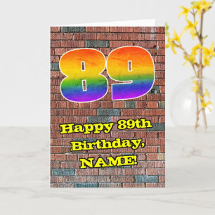 Carte 89e anniversaire : Arc en ciel inspiré par les gra