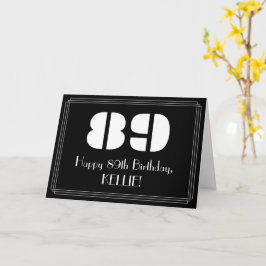 Carte 89e anniversaire : Art Déco Inspiré Look "89" & No