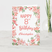 8 Anniversaire Peach Peonies Aquarelle Florale