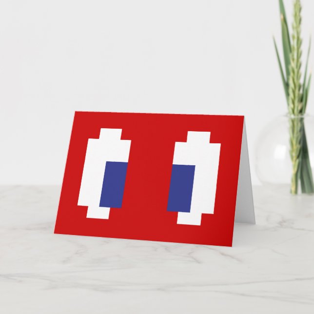 Carte 8 bits Pixel Manga Eyes (Devant)
