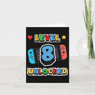 Carte 8 Déverrouillé 8e anniversaire Enfants Jeu vidéo 8
