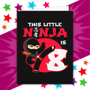 Carte 8e anniversaire 8 ans Enfants Party Little Ninja 8