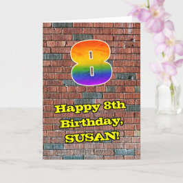 Carte 8e anniversaire : Arc-en-ciel amusant inspiré par 