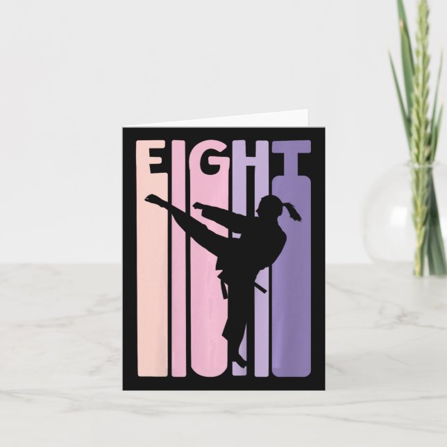 Carte 8e anniversaire Cadeau Karate Retro Taekwondo Mart (Devant)